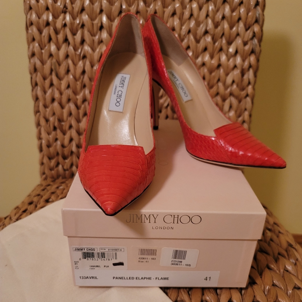 Jimmy Choo Panelled Elaphe Flame